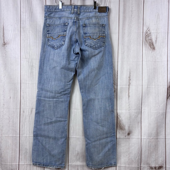 Flypaper Jeans Mens Light Wash Straight Leg Embroidered Skater Blue Size 32x34 - Picture 2 of 16